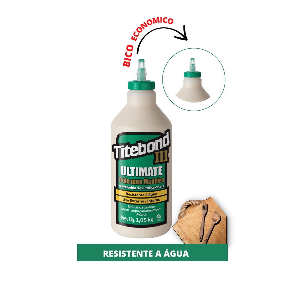 COLA ADESIVO PARA MADEIRA RESISTENTE A AGUA TITEBOND 3 ULTIMATE TABUAS ...