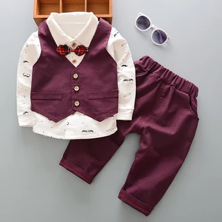 Conjunto Social Infantil Menino Camisa Com Colete Terno Infantil Luxo