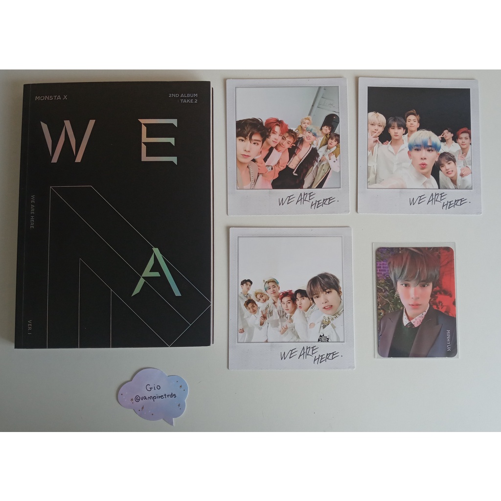 送料無料 店舗 Album MONSTA POLAROID E MINHYUK CARD 1 VER HERE ARE WE X タレントカード