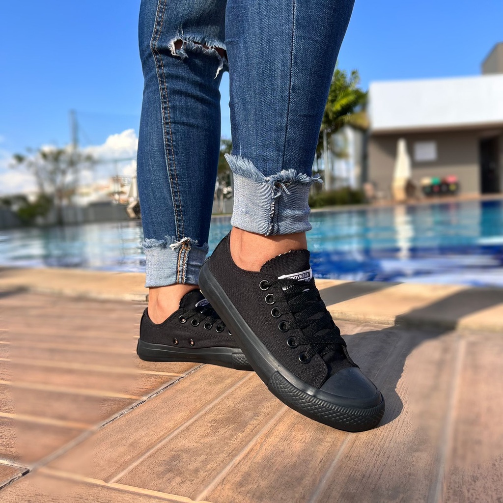 All star todo preto hot sale feminino