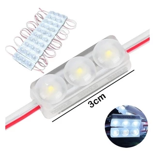 100 Pecas Micro Módulo Led 12v Ip67 2835 3led 3cm Frio 6000k