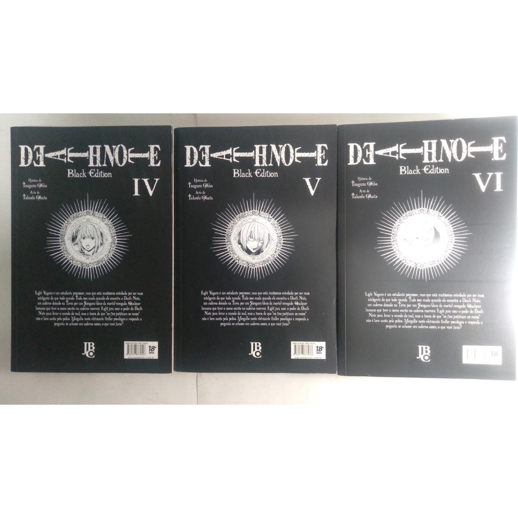 Mangá Death Note Black Edition Volumes (III, IV, V, VI)