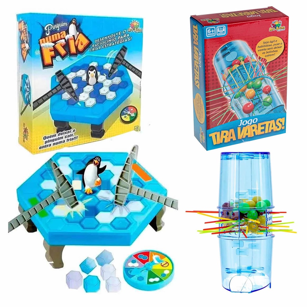 Jogos De Mesa Kit Tira Vareta + Caiu Perdeu Roda De Amigos