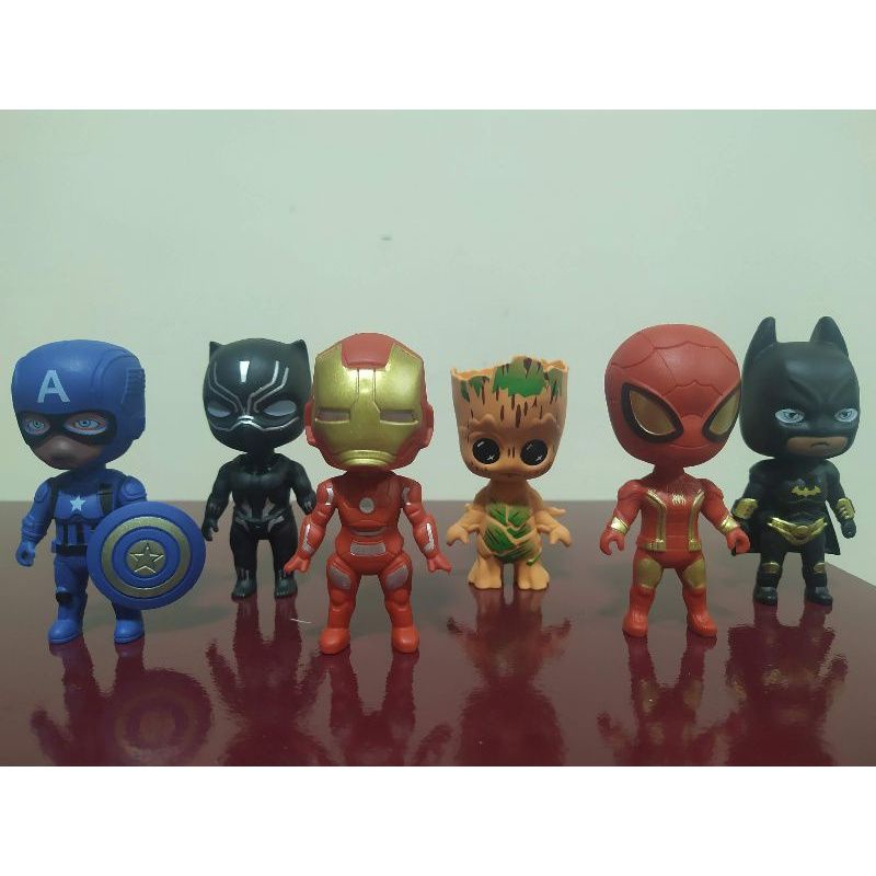Kit 5 personagens marvel dc herois liga da justiça vingadores miniatura ...