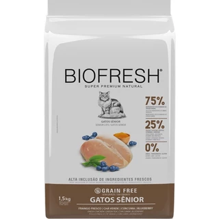 Ração Biofresh para Gatos Sênior Frango Fresco, Chá Verde, Cúrcuma e Blueberry
