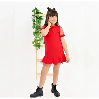 Vestido Tule Moda Infantil Menina Natal
