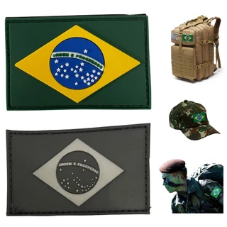 Patch Bandeira Do Brasil Emborrachada 3d Patch C/ Velcro Br