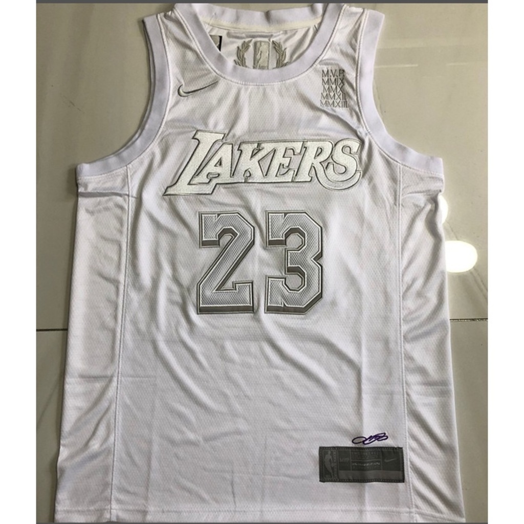 Nova Versão premium Do Homem 】 Camisa nba Los Angeles Lakers No . 23 De Basquete James Branco mvp
