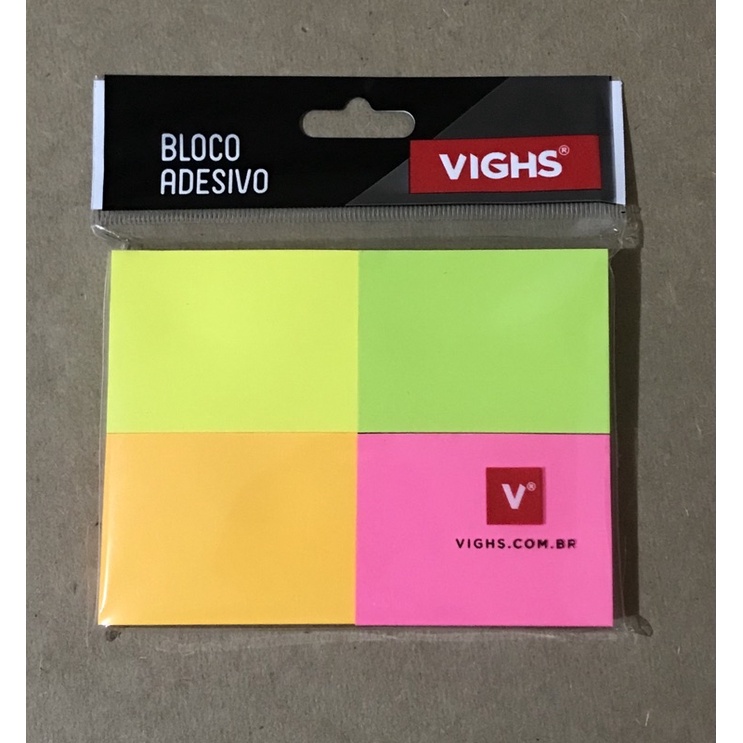 Bloco adesivo tipo post it com 4 cores | Shopee Brasil