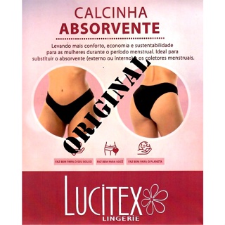 Kit com 3 Calcinha Absorvente Menstrual Reutilizável Lucitex