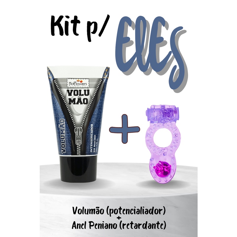 Kit para Eles Lubrificante, Excitante, Estimulante e Retardante (2