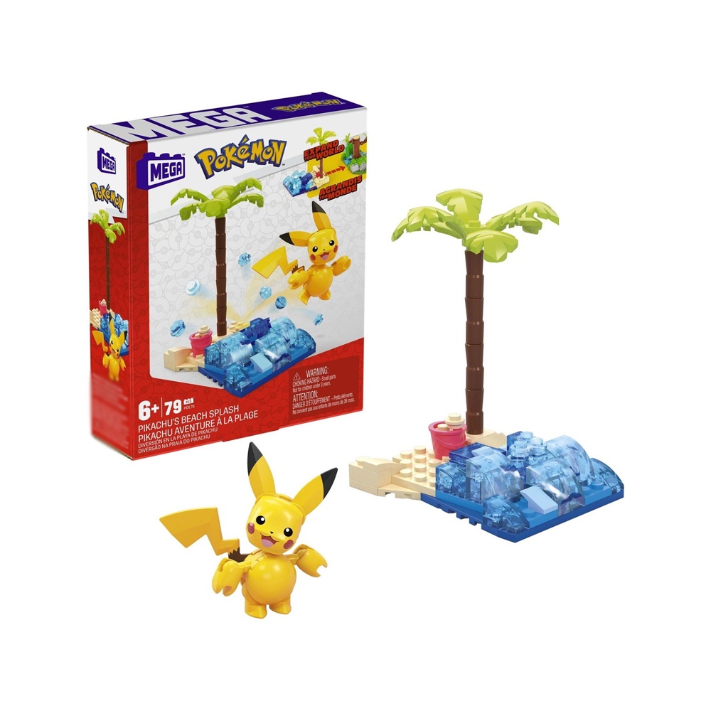 Pokémon Blocos de Montar Pikachu Aventura na Praia Mega Construx - 79 ...