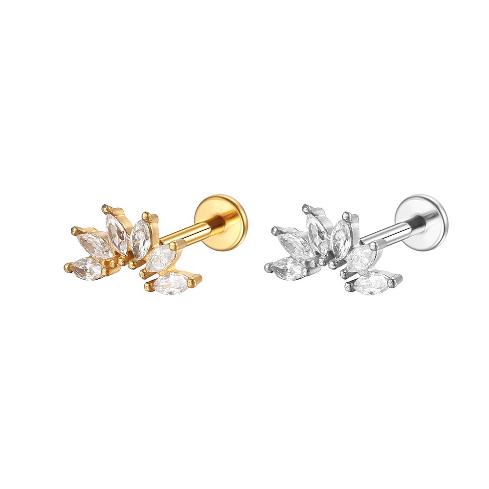 Piercing Tragus / Hélix Acero 316L Oro Rosa Sol & Strass Blanco - Foto 11