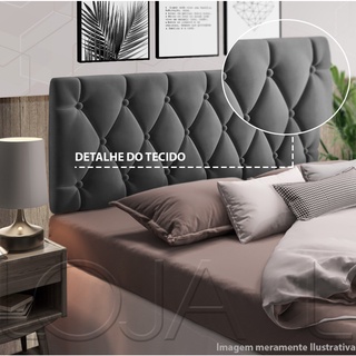CABECEIRA PARIS DE CAMA CASAL 140 CM X 55 CM GRAFITE