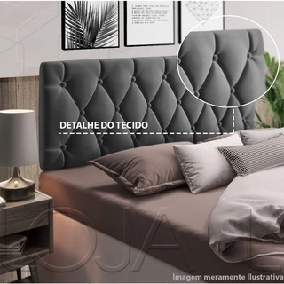 CABECEIRA PARIS DE CAMA CASAL 140 CM X 55 CM GRAFITE