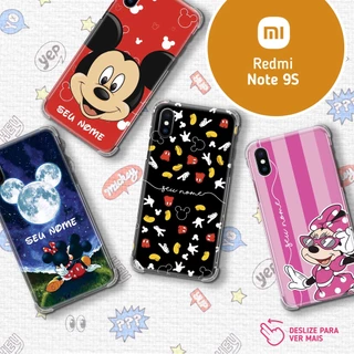 Capa Capinha - Xiaomi Redmi Note 9S - Mickey e Minnie Disney Personalizada com Nome