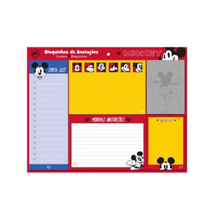 Kit Blocos De Anotações Com 5 Modelos 20 Folhas Cada Uma Mickey Mouse