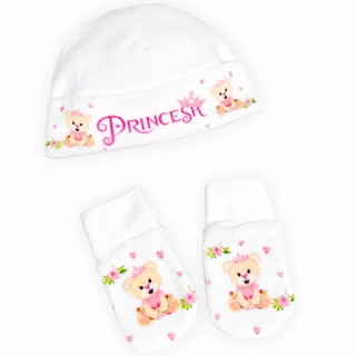 Touca para bebe e Luvas kit 2 Peças Recém Nascido Menina e Menino