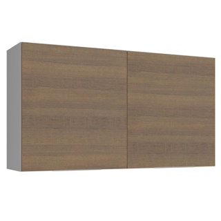 Armário Aéreo Madesa Stella 120 cm 2 Portas - Branco/Rustic