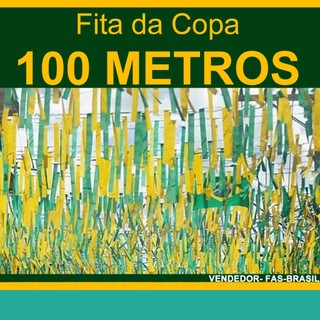 100 Metros - Decoração Copa Do Mundo - Enfeite de Rua - Varal de Fitas Verde e Amarelo em Oferta na Shopee