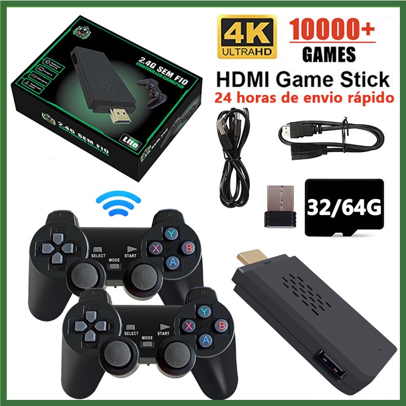 Console De Vídeogame M8 Clássico Retro Stick Sem Fio 4K HD 10000/3500 Jogos  Family Playstation