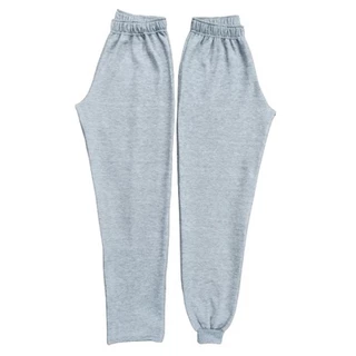 Calça moletom flanelada cor cinza claro ou preta sem bolsos com barra reta ou punho unissex