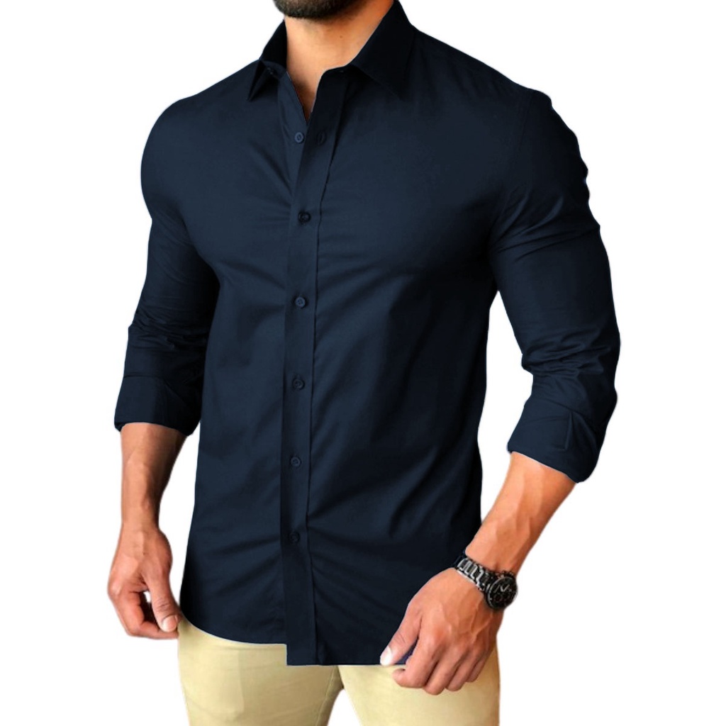 Camisa Social Masculina Slim Fit Luxo Moda Manga Longa Envio Imediato Shopee Brasil