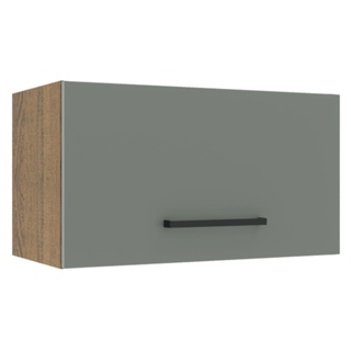 Armário Aéreo Madesa Agata 60 cm 1 Porta Basculante - Rustic/Cinza