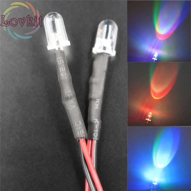 Kit 10 Led Alto Brilho 5mm 12v + resistor RGB Flash Rápido | Shopee Brasil