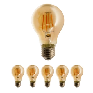 Kit 6 Lâmpada Led Bulbo Retrô Vintage Filamento A60 Quente