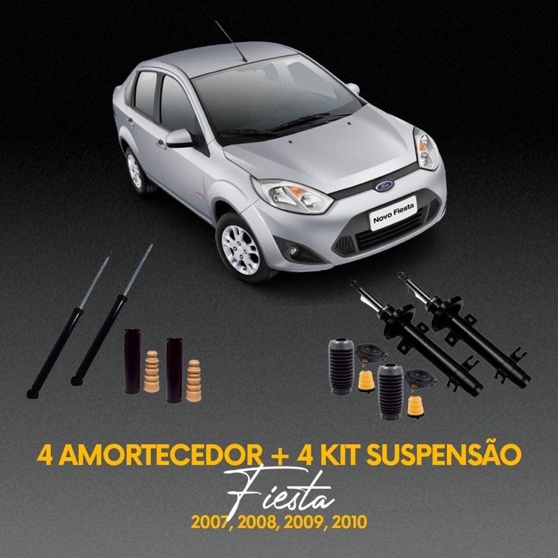 4 amortecedores 4 kits Fiesta