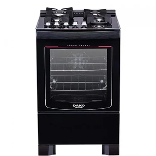 Fogão 4 bocas Dako Preto mesa de vidro Dako Turbo Glass - Bivolt