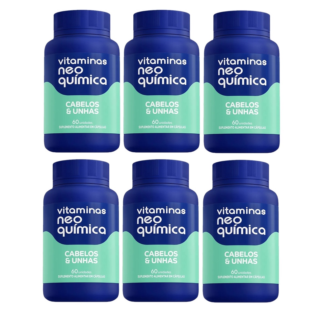 Kit Com 6 Vitaminas Cabelos E Unhas 60Cps - Neo Quimica
