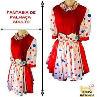 Fantasia Palhaço Adulto Feminina/ Masculina Roupa De Festa