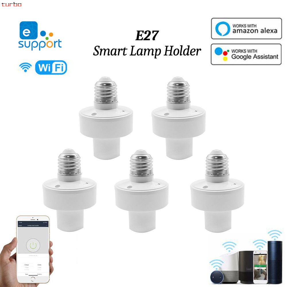 Soquete Bocal Lâmpada inteligente wifi, suporte para lâmpada led, 110v-220v,compatível com google home, alex turbo