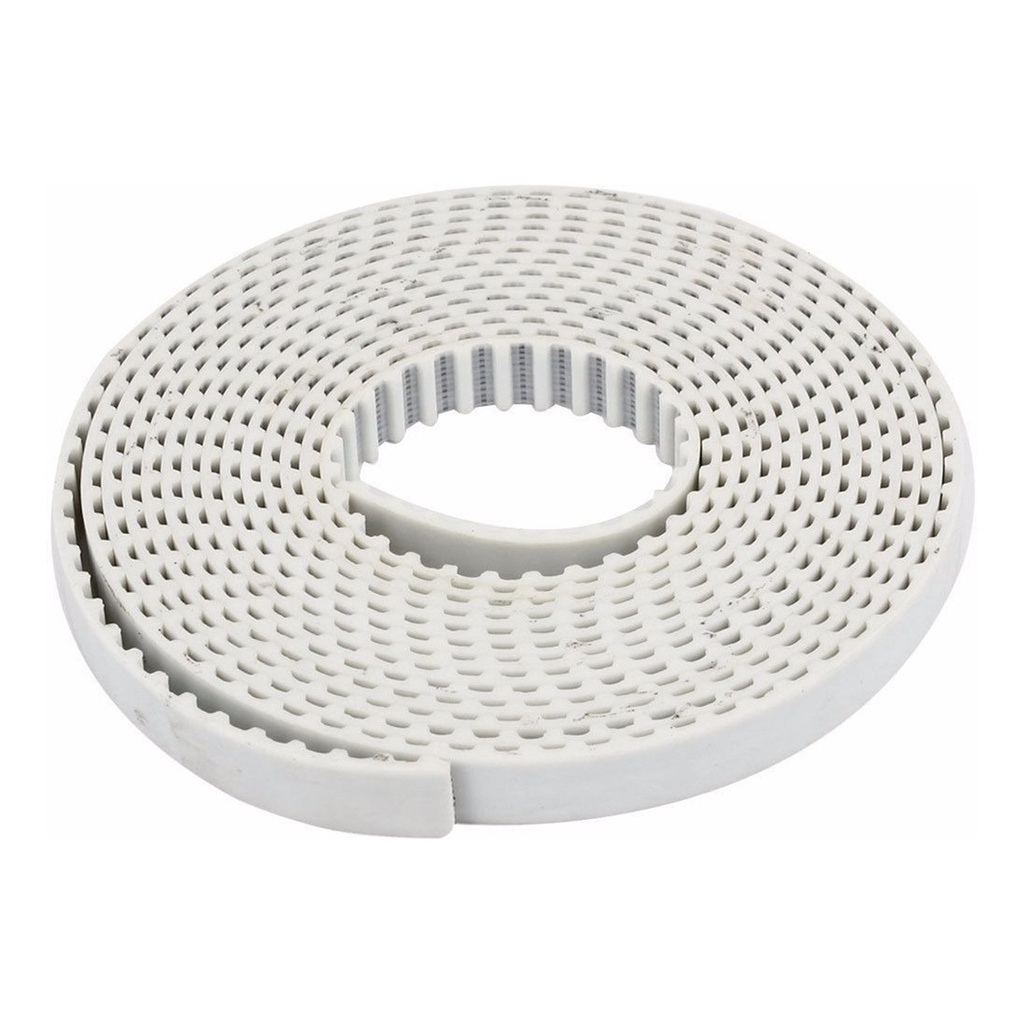 5 Metros Correia Gt2 10mm passo 2mm - Alma De Aço (Branca)