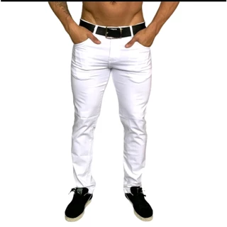Calça jeans e Sarja off white slim Masculina Lançamento sport fino