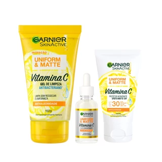 Kit Garnier Antimarcas Vitamina C - Sérum Antimarcas, 15ml + Gel de Limpeza, 150ml + Protetor Hidratante Facial , 40g