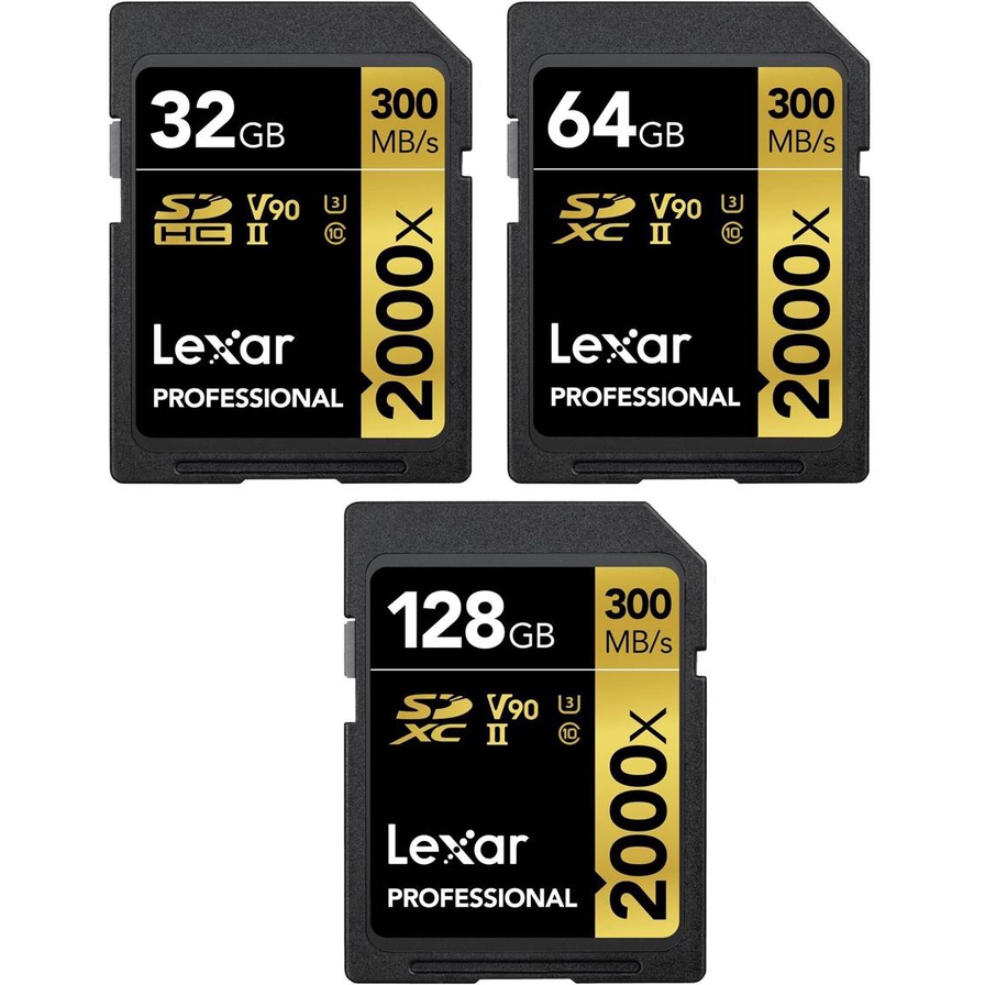 Lexar SD Profissional C10 UHS-II U3 2000X 300MB/s Cartão De Memória Flash 128GB 256GB