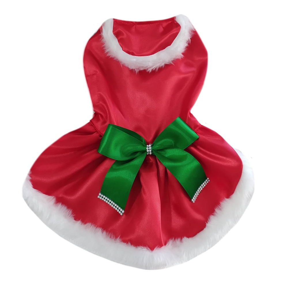 Vestido Pet De Natal Roupinhas Cachorros Gatos Cães Pet Mamãe Noel Cetim |  Shopee Brasil