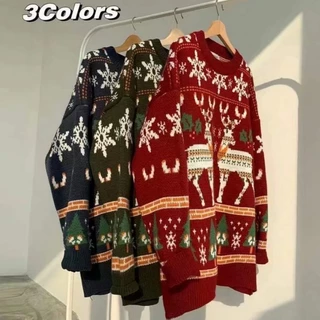 M-XXL Conjunto De Casal De Inverno Japonês Camisola De Manga Longa Pullover Para Homens E Mulheres Design Da Moda Blusa De Natal Baggy