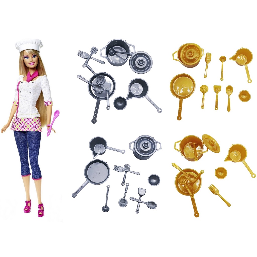 Barbie com Diversos Acessórios de Cozinha para Criar Comida, Brinquedo  Mattel Nunca Usado 65757448