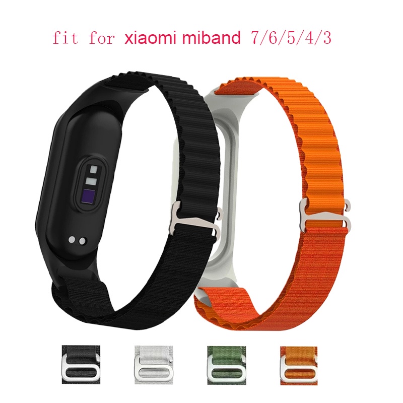 Alpine Loop Pulseira De Relógio Para Xiaomi Mi band 4 Miband 3 4 5 6 7 Acessórios smartwatch Trança De Nylon