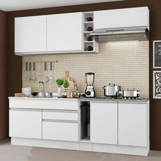 Cozinha Completa Madesa Parma com Armário e Balcão (Sem Tampo e Pia) - Branco em Oferta na Shopee