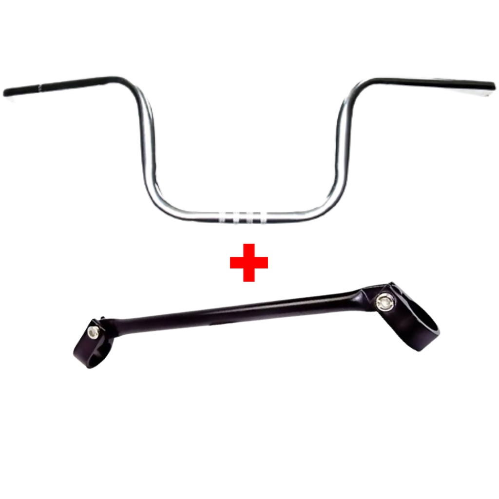 Guidão de Moto Aço Cromado Preto Alto Titan CG150 Bike Bicicleta ...