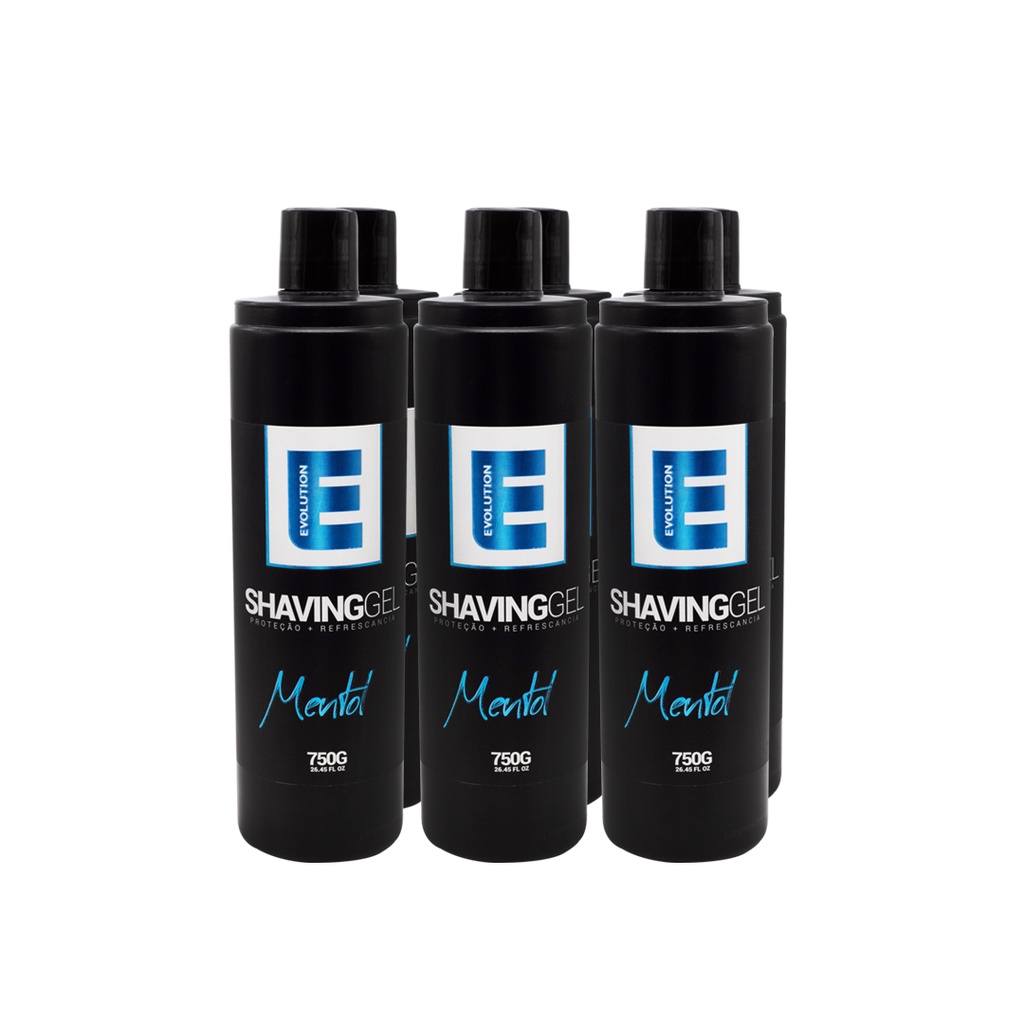 6 Unidades Shaving 750ml Cada - Evolution Barber Menthol | Shopee Brasil