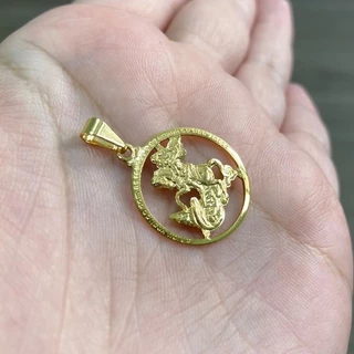 Pingente Masculino De São Jorge Banhado a Ouro 24k Redondo Vazado em Oferta na Shopee