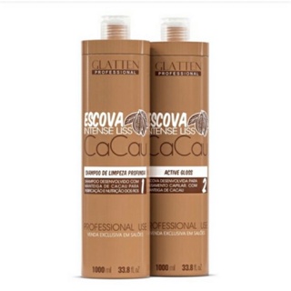 Progressiva de Cacau Intensse Liss Glatten 1L Passo 1 Passo 2 _Glatten Nova Versão