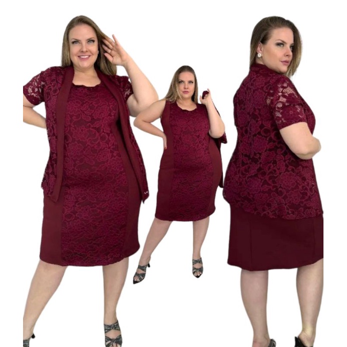 vestido trico modal midi tricô social plus size longo juvenil