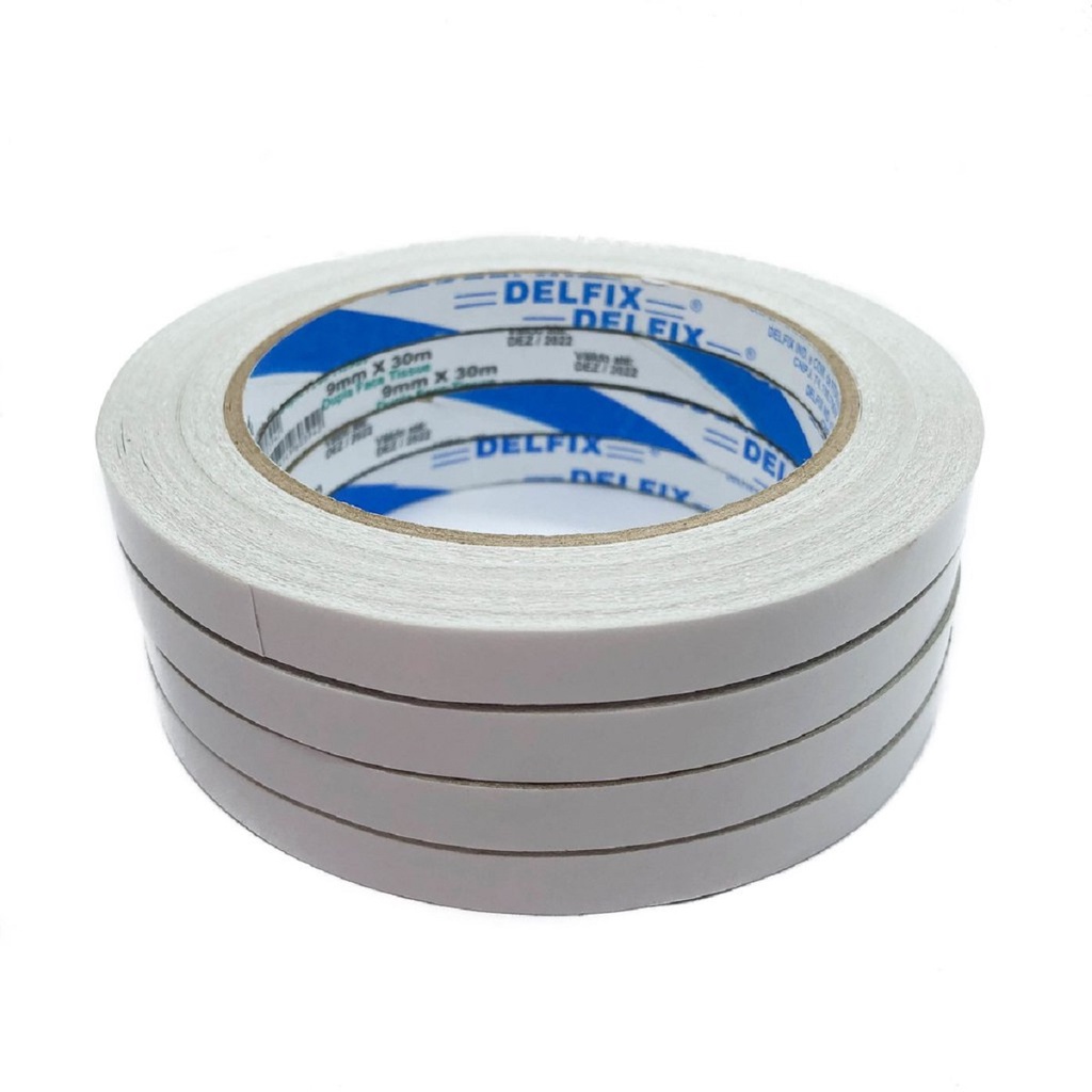 FITA ADESIVA DUPLA FACE DELFIX 9MM x 30 METROS - 2 ROLOS | Shopee Brasil